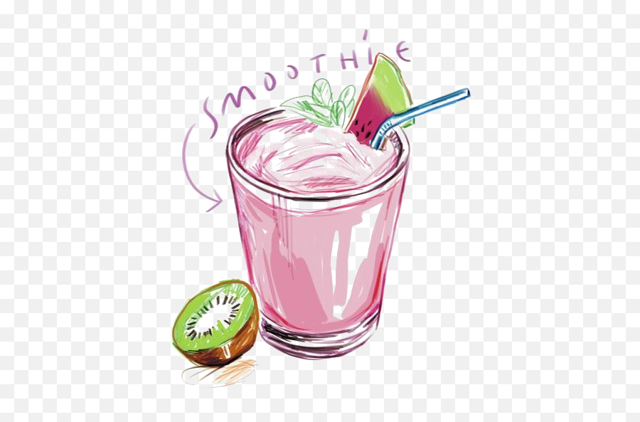 Download Hd Smoothie Juice Milkshake Cocktail Plant Milk - Smoothie Watercolor Emoji,Milkshake Emoji