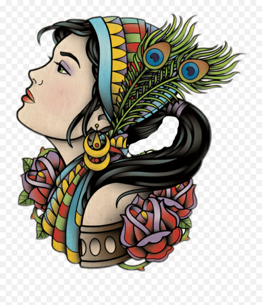 Gypsy Girl Feather Sticker - Gypsy Clipart Emoji,Gypsy Emoji