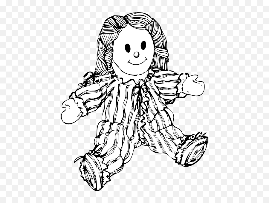 Stuffed Doll Vector Illustration - Doll Black N White Emoji,Snake Emoticon