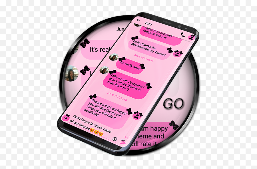Pink Text Messages Chat - Sms Emoji,Go Sms Emojis