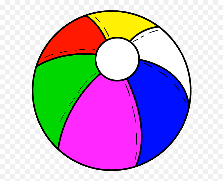 How To Draw A Beach Ball - Easy Drawing Of Beach Ball Emoji,Emoji Beach Ball