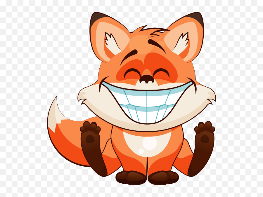 Fox Fun Emoji - Fox Smiley,Lip Biting Emoji