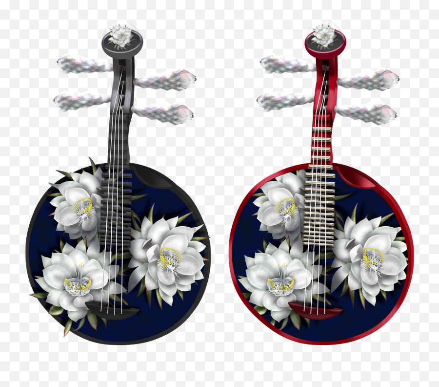 Musical Instruments Asia Taiwan - Instruments In Asia Emoji,Japanese Emoticons Flower In Hair