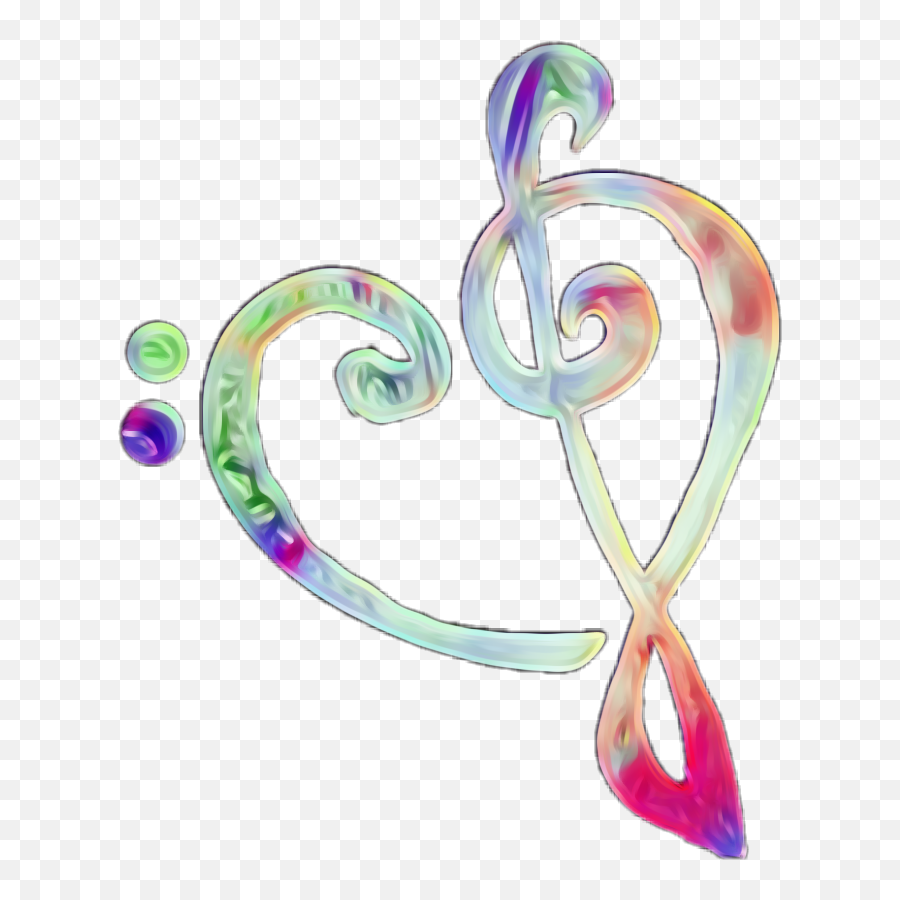 Trebleclef Bassclef Heart Music - Illustration Emoji,Bass Clef Emoji
