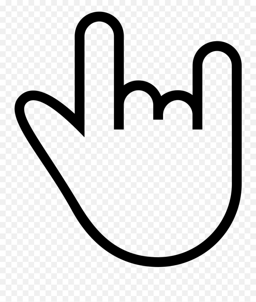 Gesture Outlined Hand Symbol Svg Png - Rock Hand Sign Transparent Emoji,Rock Hand Emoticon