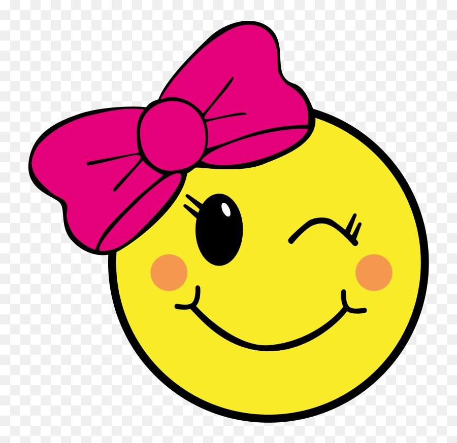Emoji Svg Happy Face Svg - Happy Emoji With A Bow,Bow Emoji