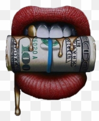 money - Sticker by Alicia Coleman Lips With Money Roll Emoji
