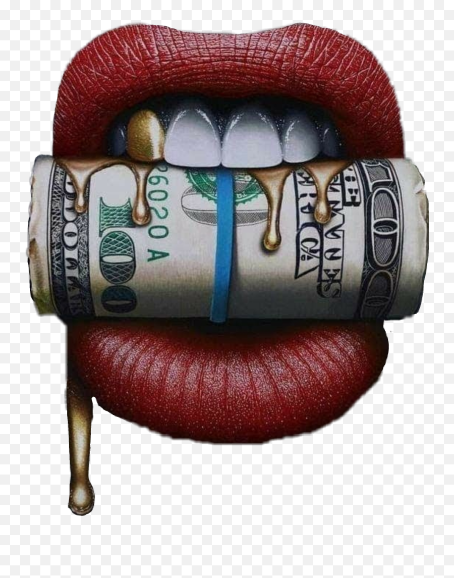 Money - Sticker By Alicia Coleman Lips With Money Roll Emoji,Money Tongue Emoji