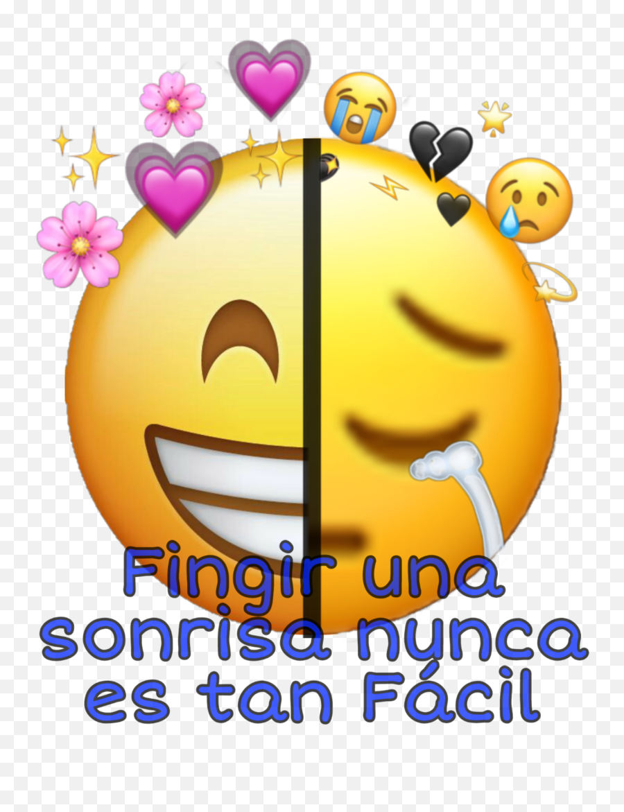 Happy Sad Emoji Felicidad Tristeza Nuncaesfacil Sonreir - Imagenes De Emojis Tristes Y Felices,Happy Sad Emoji