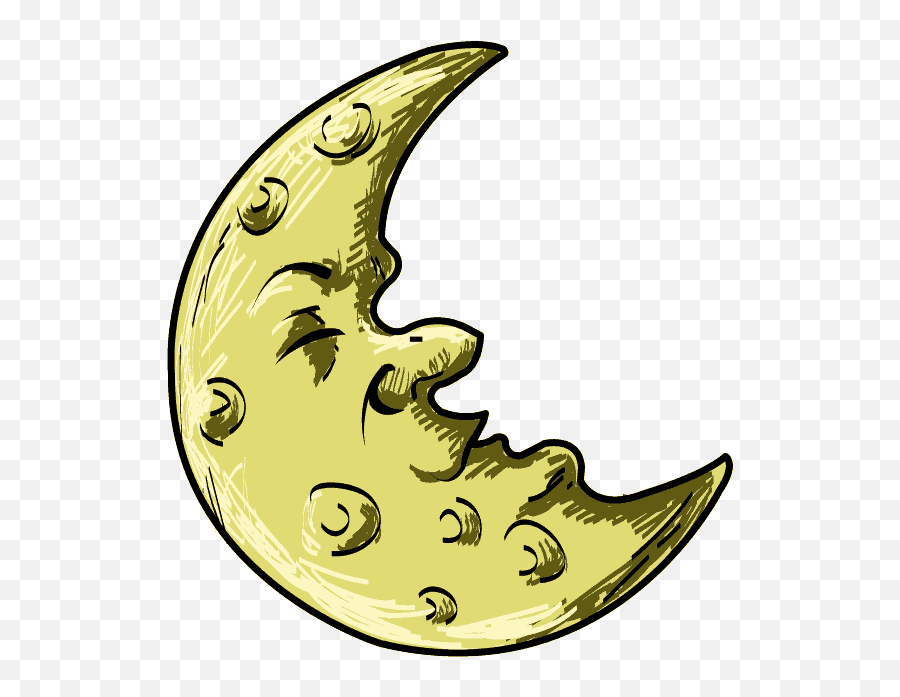 Clipart Moon Bed Transparent - Cartoon Half Moon Emoji,Fish Moon Emoji