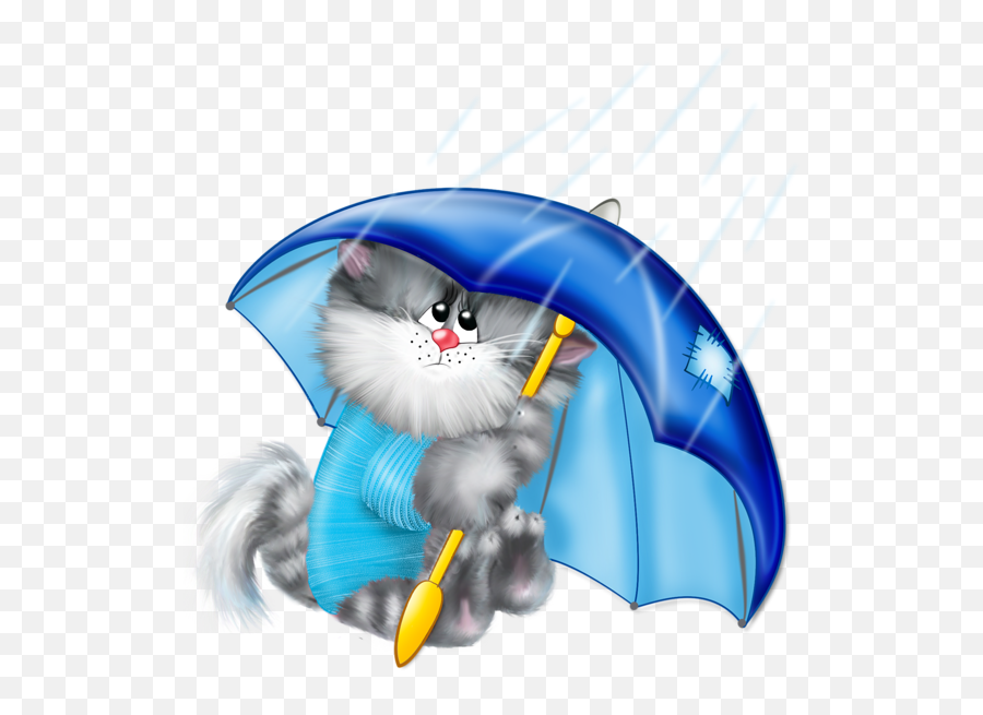 Cat With An Umbrella Clip Art - Cat With Umbrella Clipart Emoji,Raining Emoji