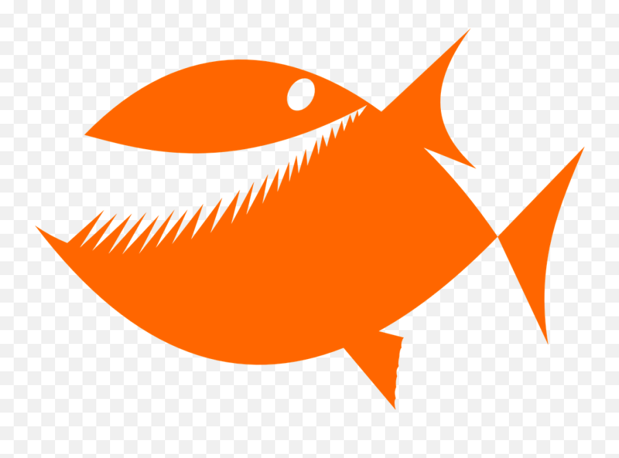 Piranha Fish Silhouette - Fish Clipart With Open Mouth Emoji,Star Emojis
