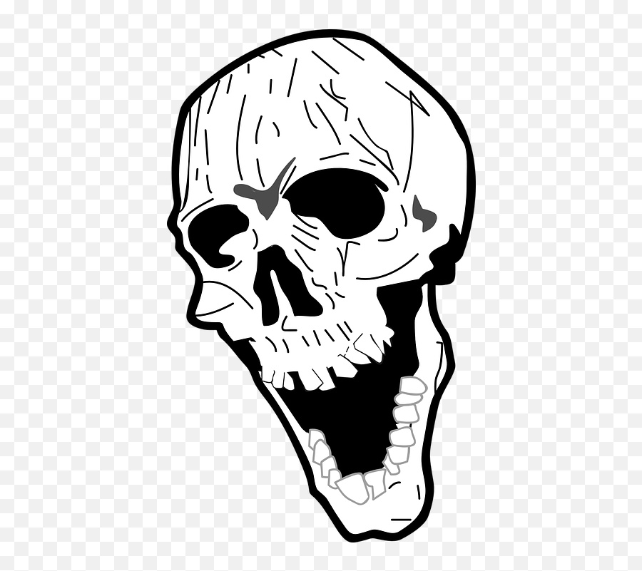 Free Creepy Halloween Vectors - Clipart Skull Png Black And White Icon Emoji,Creepy Face Emoticon