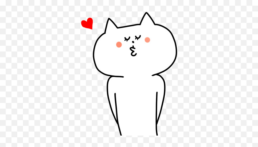 Kiss Cats Stickers For Android Ios - Kissing Cat Line Sticker Emoji,Kissing Cat Emoji
