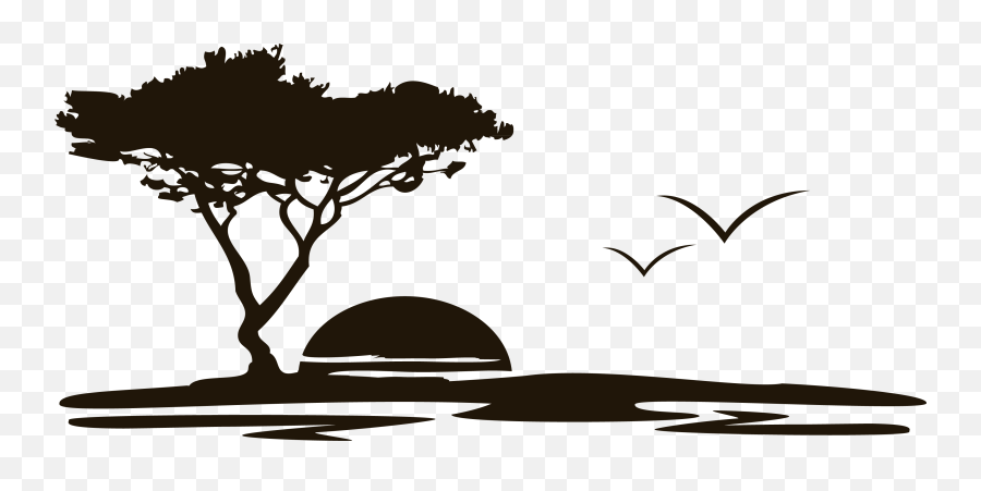 Sunset Silhouette Transparent Png - Tree Africa Silhouette Emoji,Sunset And Bird Emoji
