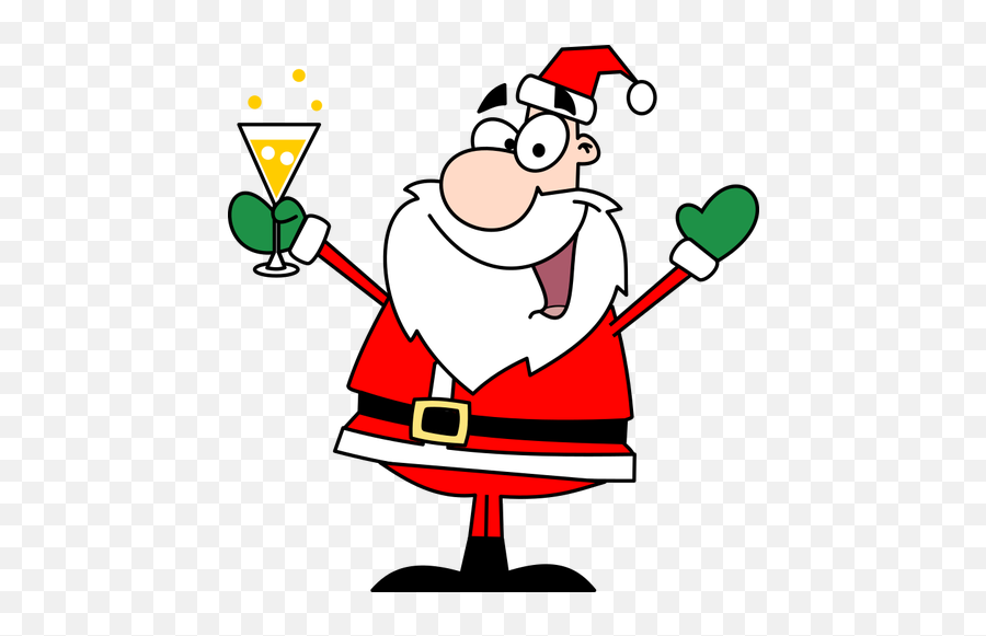 Santa Drinking - Santa Christmas Tree Cartoon Emoji,Dancing Santa Emoticon