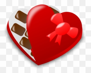 Vector Illustration Of Red Heart Shaped Chocolate Box Half - Valentine Chocolate Clip Art Emoji,Double Hearts Emoji