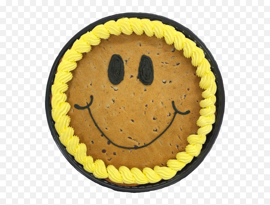 Jumbo 12 Chocolate Chip Cookie Cake - Smiley Face Lychee Gold Rose Gold Blush Emoji,Cake Emoticon