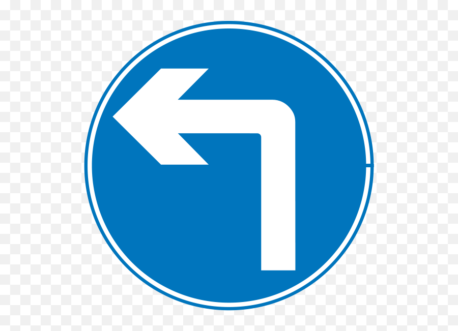 Svg Road Signs 13 Clip Art - Left Turn Traffic Sign Png Sign Means Turn Left Ahead Emoji,Arrowhead Emoji
