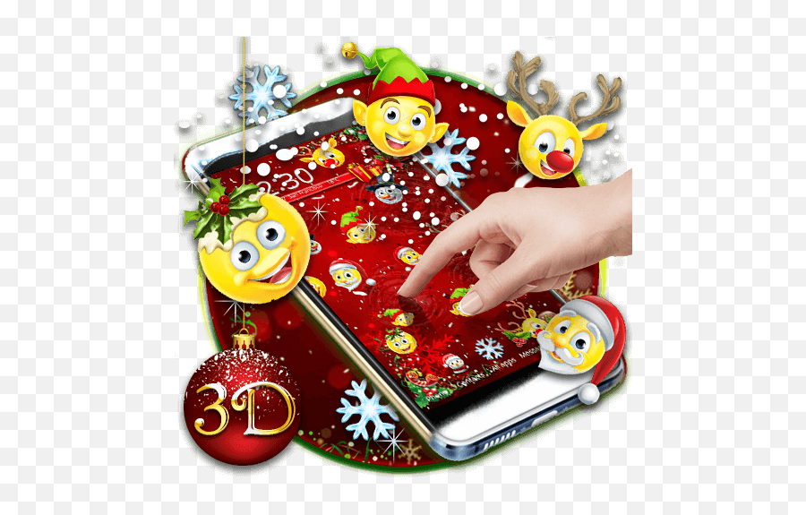 Christmas Emoji 3d Theme - Cartoon,Christmas Emoji Android