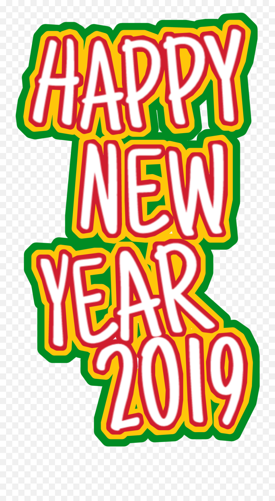 Happynewyear Rasta Vertjaunerouge Gree - Clip Art Emoji,Happy New Year Emoji 2018