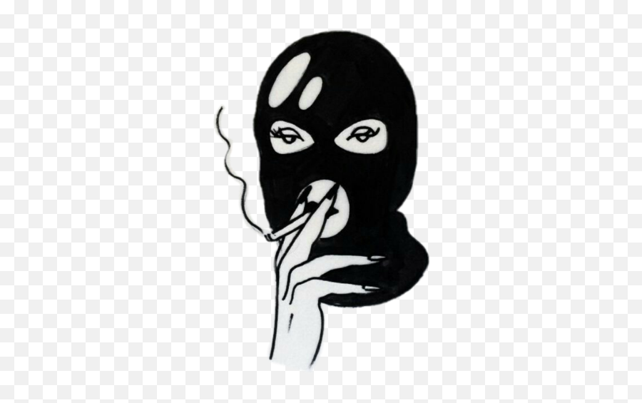 Skimask Girl Girlgang Cigarette Cig - Girl Ski Mask Vector Emoji,Ski Mask Emoji