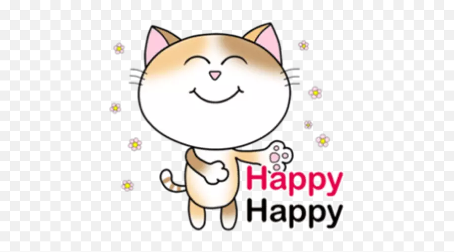 Lucky Cat 1 Stickers For Whatsapp - Happy Birthday With Little Pigs Emoji,Lucky Cat Emoji