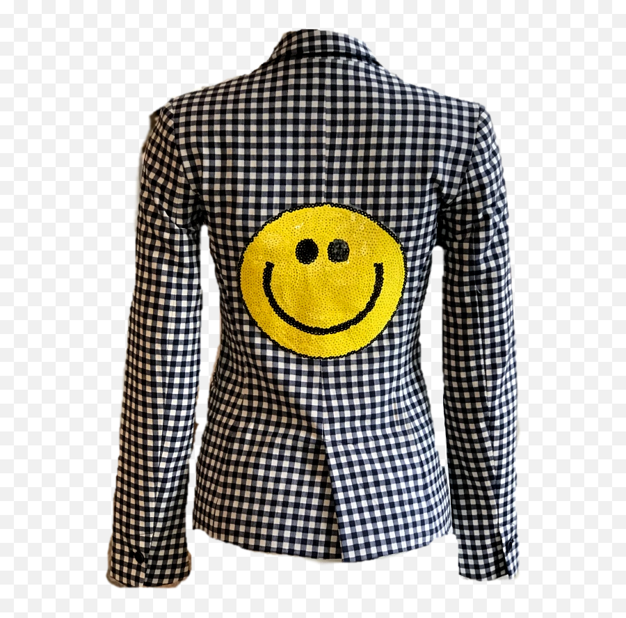 Hello With Yellow Smiley New Plaid Blazer Plaid Blazer - Smiley Emoji,Hello Emoticon
