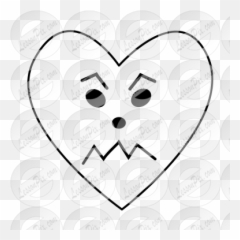 Mad Heart Outline For Classroom - Emoji