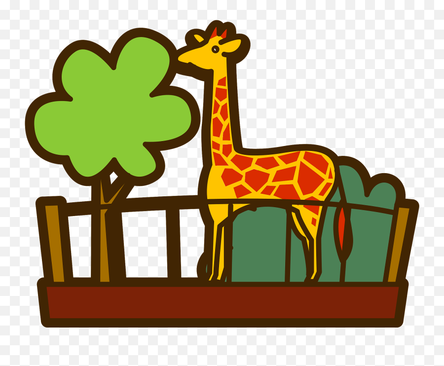 Giraffe In The Zoo Clipart - Giraffe In Zoo Clipart Png Emoji,Giraffe Emoji