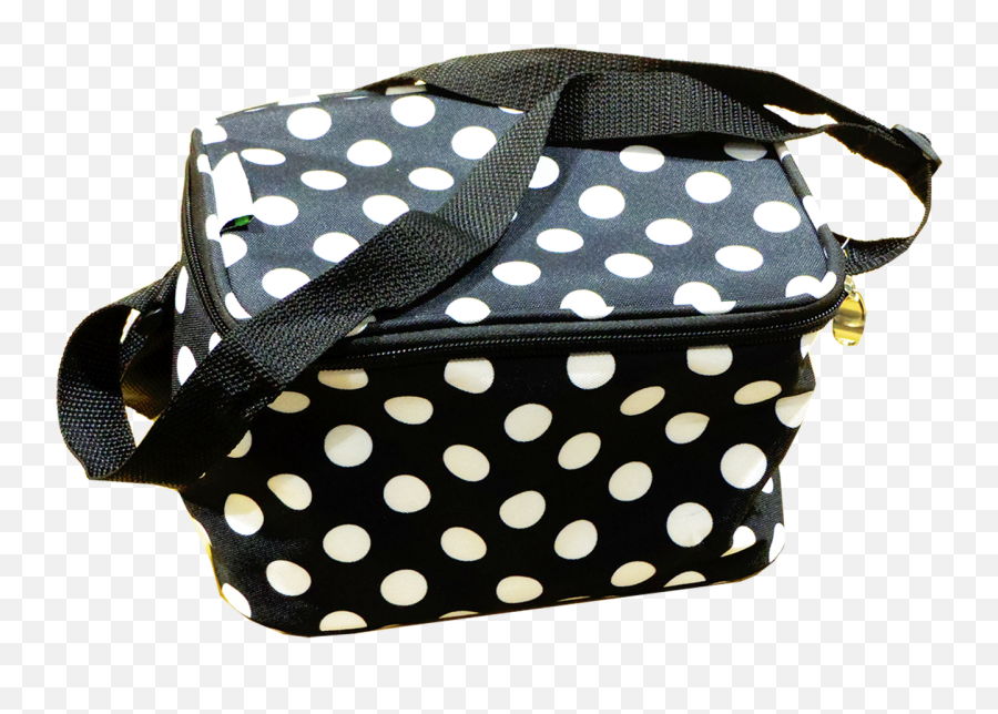 Black Polka Dot Lunch Bag Sml - Handbag Style Emoji,Emoji Handbag