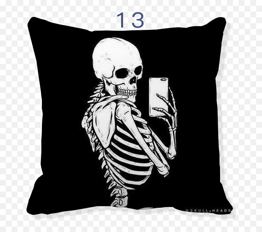 Dc Pillow Cover Happy Halloween Cushion - Skeleton Aesthetic Emoji,Turtle Emoji Pillow