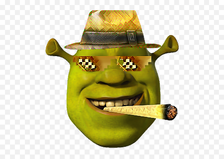 Face Bling Shrek Dank Meme Funny Wow - Shrek Face Transparent Background Emoji,Mlg Emoji