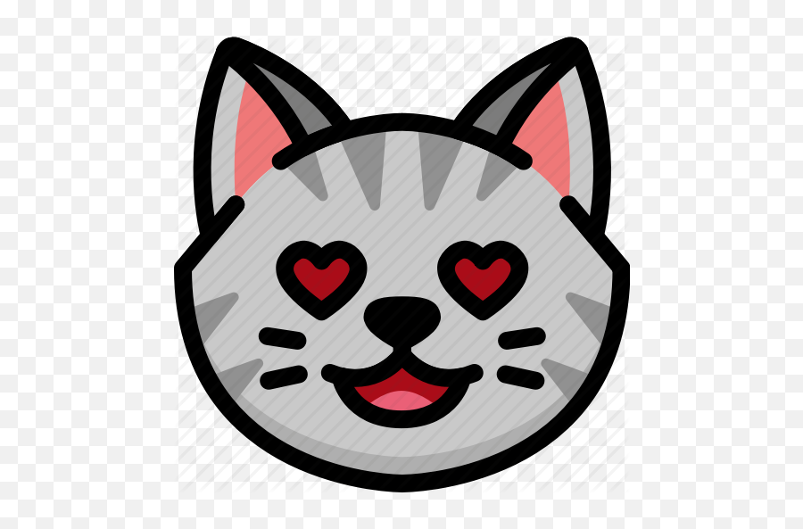 Cat Emoji Emotion Expression Face - Cats Black And White Emojis,Cat Heart Eye Emoji