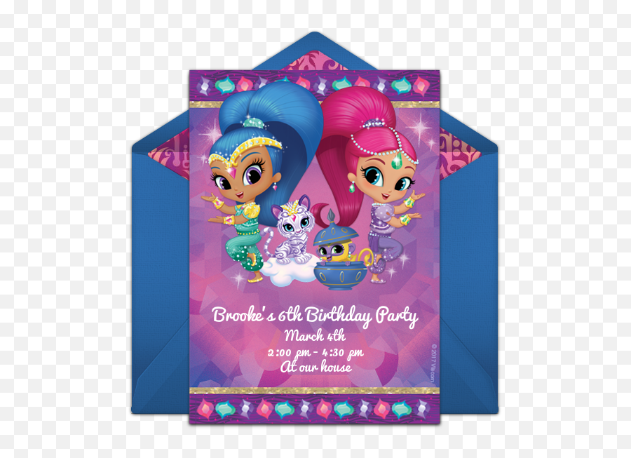 Shimmer And Shine Birthday Party - Shimmer And Shine Birthday Invite Emoji,Emoji Loot Bags