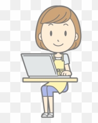 Satisfied Housewife With Laptop - Mother Drawing Emoji