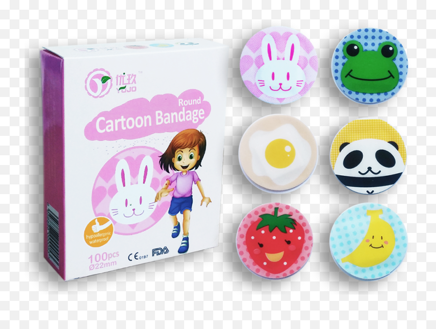 Yojo Custom Printed Band Aid Cartoon - Cartoon Emoji,Bandaid Emoticon