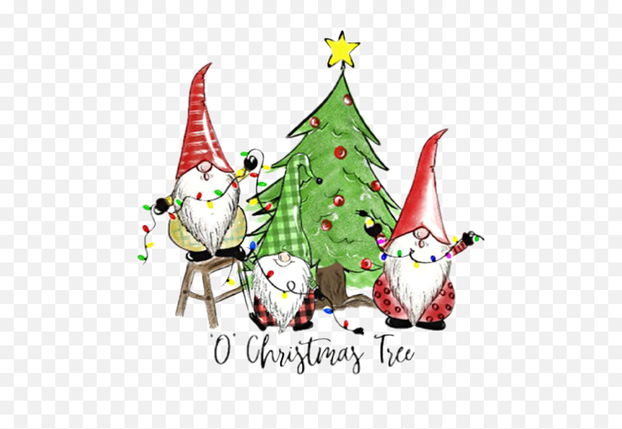 Gnome Gnomes Christmas Tree Lights - Gnome Decorated Christmas Tree Emoji,Christmas Tree Emoji Png