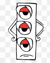 A Cartoon Red Traffic Light With An - Cartoon Traffic Light With Eyes Emoji,Red Light Emoji