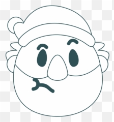 Unsure Santa Claus Green Stroke - Synergy Emoji,Santa Emoticon
