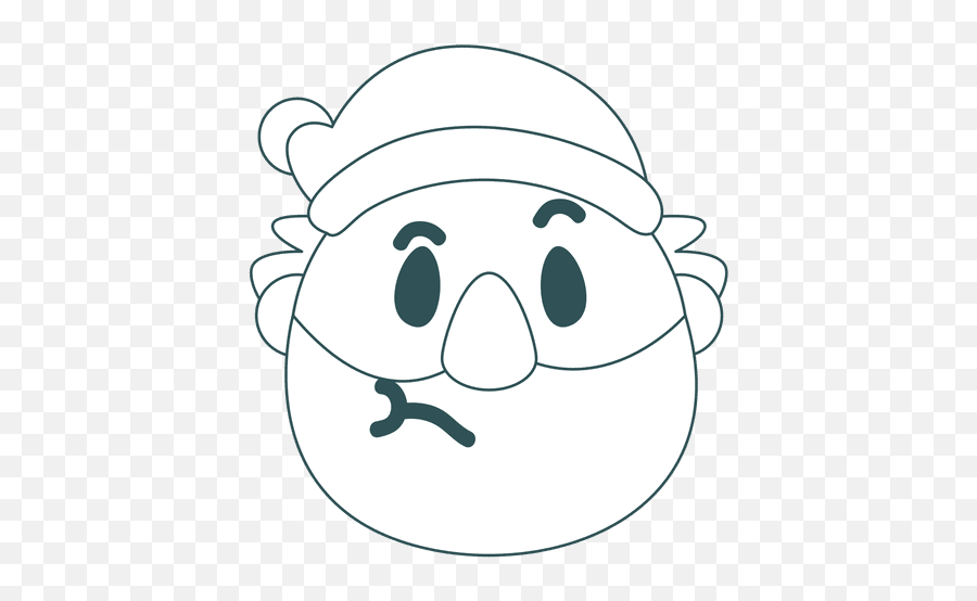 Unsure Santa Claus Green Stroke - Synergy Emoji,Santa Emoticon