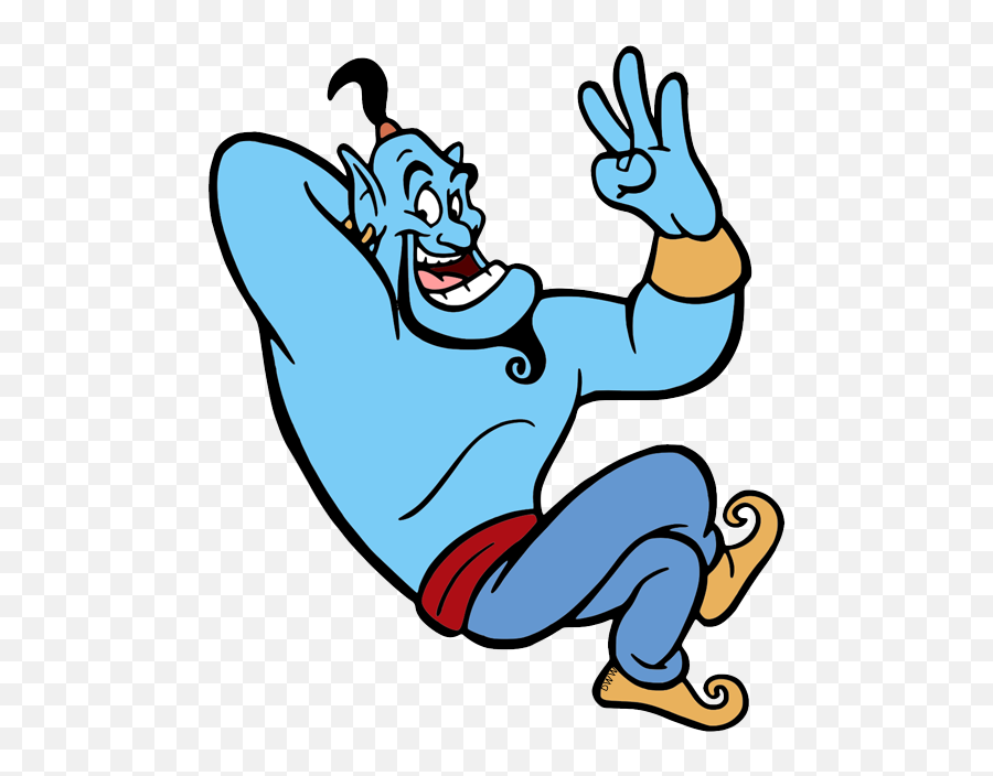 Genie Aladdin Gif Transparent Clipart - Disney Genie Clipart Emoji,Magic Lamp Emoji