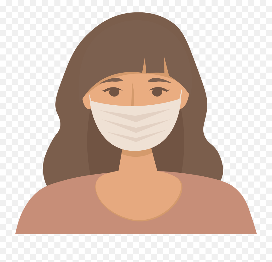 Woman With Face Mask Clipart Free Download Transparent Png - Person With Face Mask Clipart Emoji,Mask Emoji