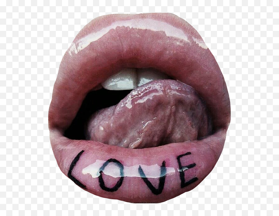 Lips Lipgloss Lipstick Teeth Sticker - Lip Care Emoji,Tongue Kiss Emoji