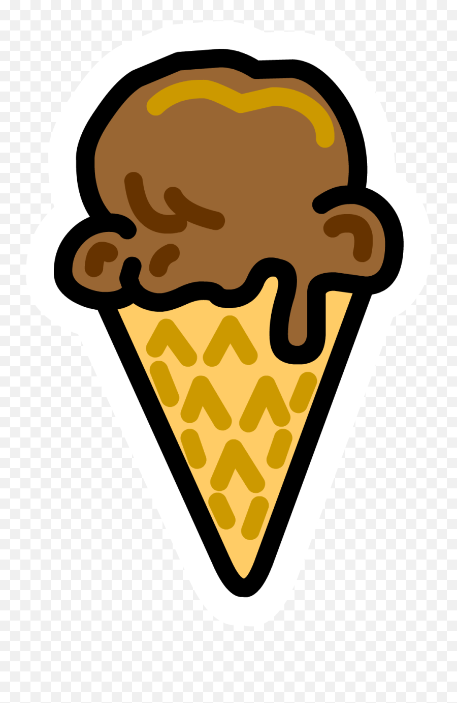 Icecream Cone Pin - Ice Cream Cone Chocolate Cartoon Emoji,Ice Cream Cone Emoji