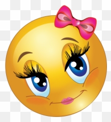 Cute Lovely Girl Smiley Emoticon Clipart - Smiley Faces Emoji,Cute Emoji