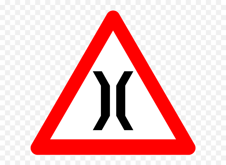 Narrow Bridge Sign - Road Narrows On Both Sides Sign Emoji,Bridge Emoji