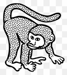 Free Ape Monkey Illustrations - Cartoon Black And White Emoji