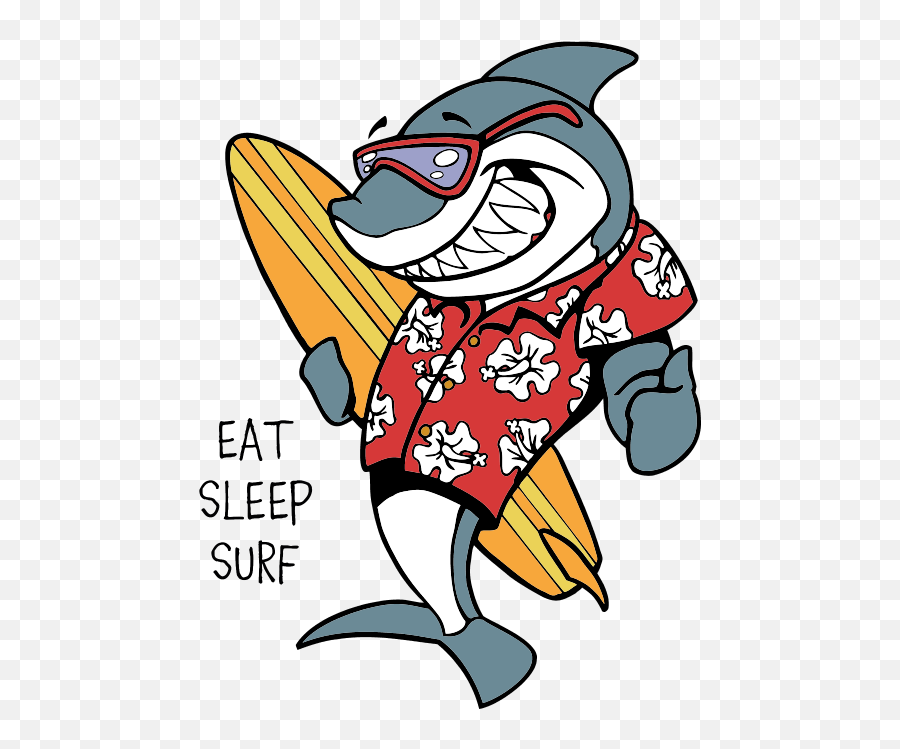 Big Wave Surfing Shark Biarritz Clip Art - Surfing Board Png Shark Family Png Cartoons Emoji,Surfer Emoji