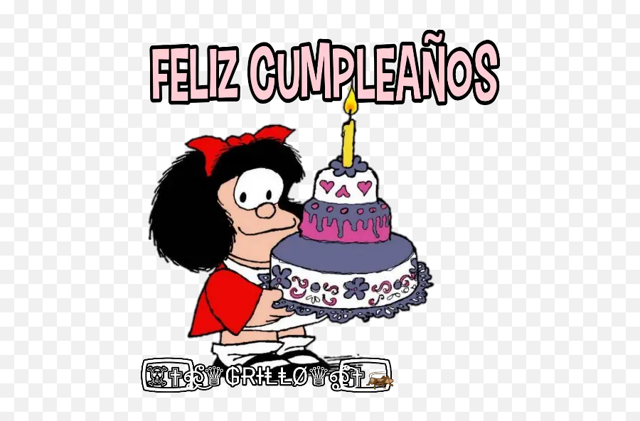 Mafalda Calaamadaha Dhejiska Ah Ee Loogu Talagalay Whatsapp - Mafalda Png Emoji,Birthday Cake Emoji On Snapchat